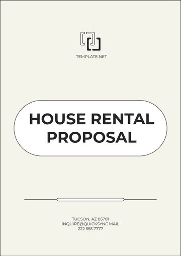 Free House Rental Proposal Template to Edit Online