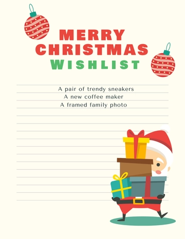 Free Merry Christmas Wish List Template to Edit Online
