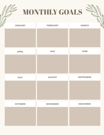 Free Monthly Goals Template to Edit Online