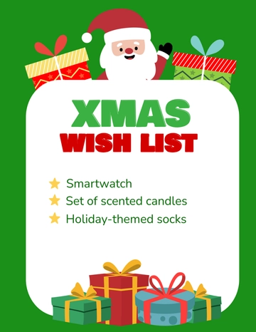 Free Xmas Wish List Template to Edit Online