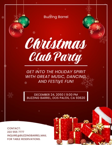 Free Christmas Club Flyer Template to Edit Online
