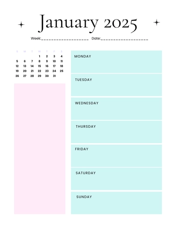 Free January 2025 Weekly Planner Template to Edit Online
