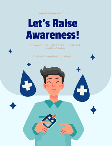 Free World Diabetes Day Awareness Flyer Template to Edit Online