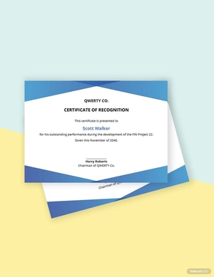 IT Recognition Certificate Template