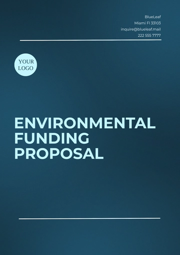 Free Environmental Funding Proposal Template to Edit Online