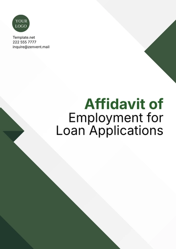 Free Affidavit of Employment for Loan Applications Template to Edit Online