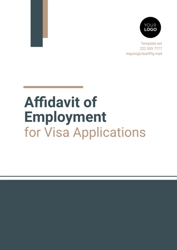 Free Affidavit of Employment for Visa Applications Template to Edit Online
