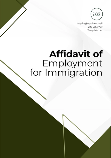Free Affidavit of Employment for Immigration Template to Edit Online