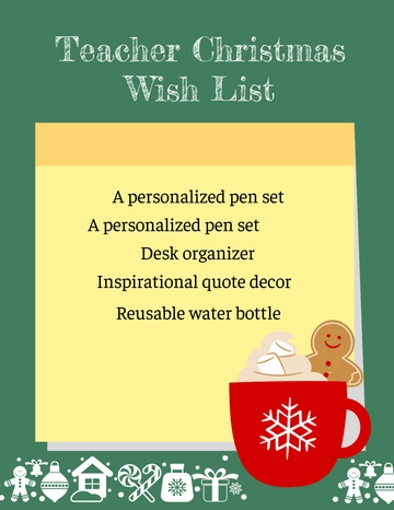 Free Teacher Christmas Wish List Template to Edit Online