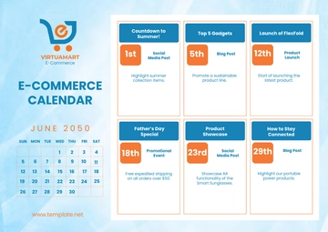 Free E-Commerce Calendar Template to Edit Online