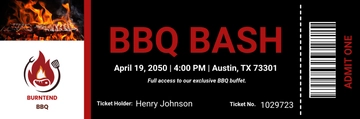 Free BBQ Ticket Template to Edit Online
