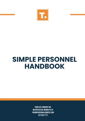 Free Simple Personnel Handbook Template to Edit Online | Template.net