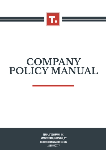 Free Company Policy Manual Template to Edit Online