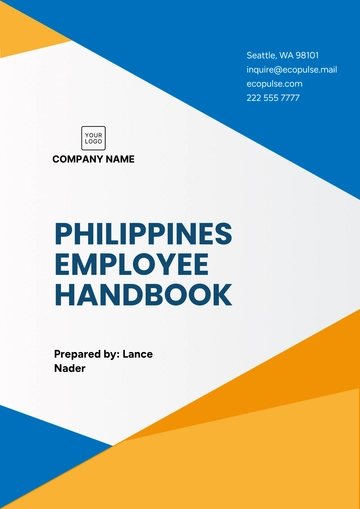 Free Philippines Employee Handbook Template to Edit Online
