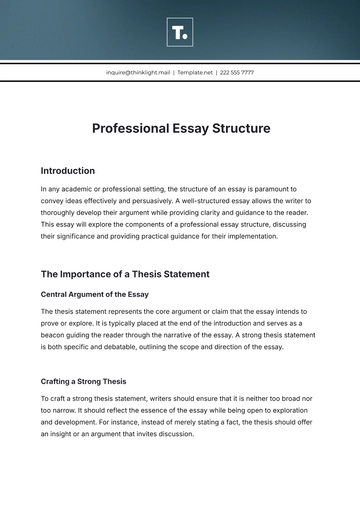 Free Professional Essay Structure Template to Edit Online