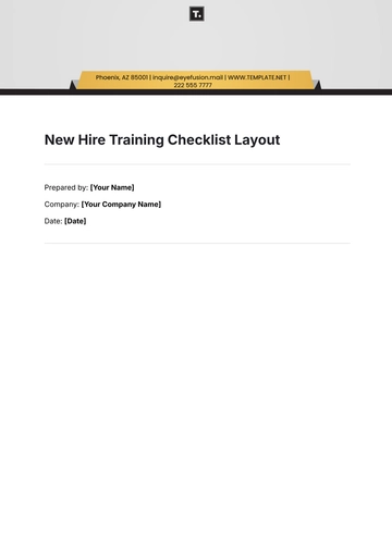 Free New Hire Training Checklist Layout Template to Edit Online