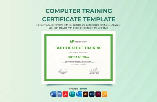 Computer Training Certificate Template