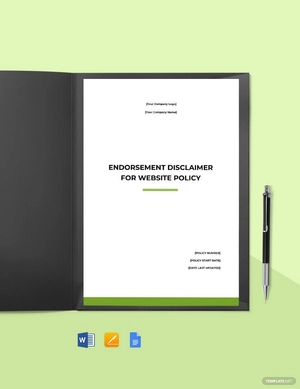 Endorsement Disclaimer Policy For Website Template Endorsement Disclaimer Policy For Website Template
