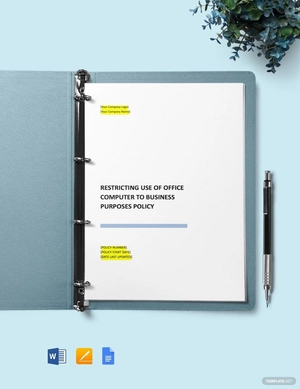Policy Restricting use of Office Computer to Business Purposes Template