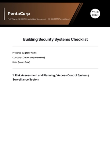 Free Building Security Systems Checklist Template to Edit Online