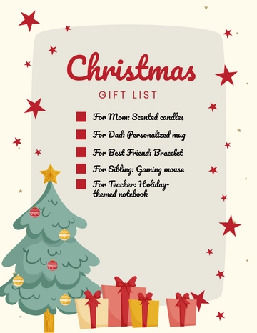 Free Christmas Gift List Template to Edit Online
