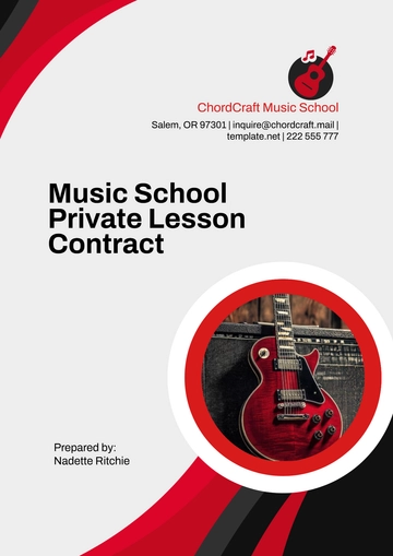 Free Music School Private Lesson Contract Template to Edit Online