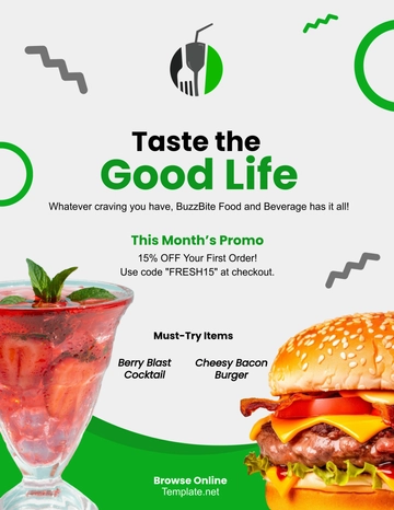 Free Food and Beverage Marketing Flyer Template to Edit Online