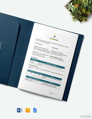 One Page Software Plan Template