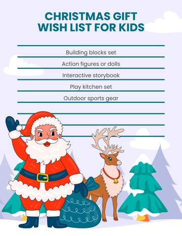 Free Christmas Gift Wish List for Kids Template to Edit Online