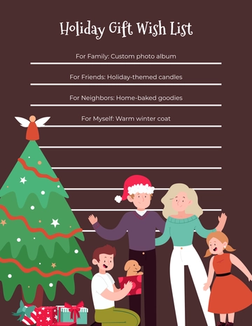 Free Holiday Gift Wish List Template to Edit Online