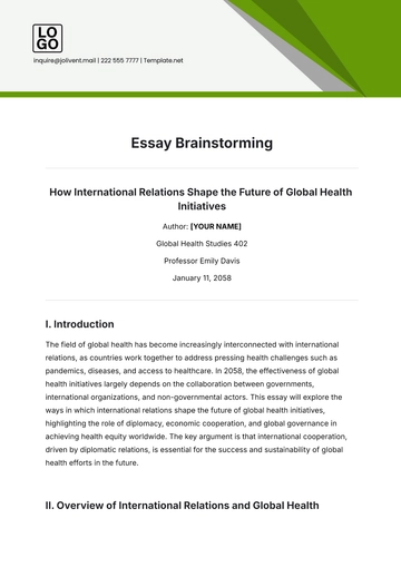 Free Essay Brainstorming Template to Edit Online