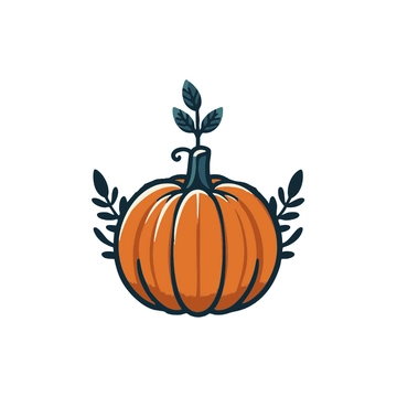 Free Pumpkin with Leaves Clipart to Edit Online