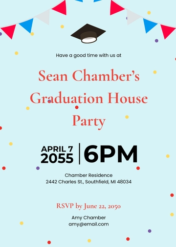 Free Colorful Graduation Party Invitation Template to Edit Online
