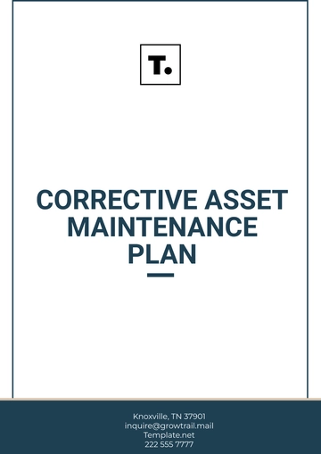 Free Corrective Asset Maintenance Plan Template to Edit Online
