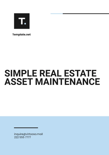 Free Simple Real Estate Asset Maintenance Template to Edit Online