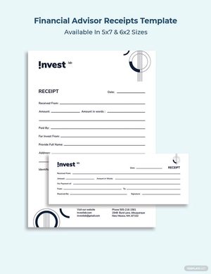 Financial Advisor Receipt Template