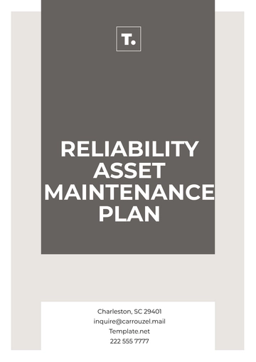 Free Reliability Asset Maintenance Plan Template to Edit Online