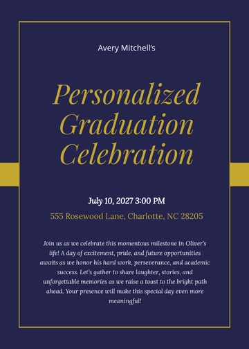 Free Personalized Graduation Invitation Template to Edit Online