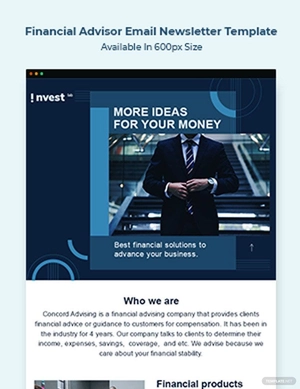 Financial Advisor Email Newsletter Template