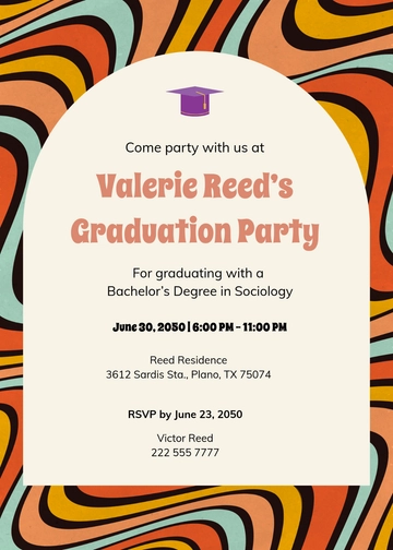 Free Retro Graduation Invitation Template to Edit Online