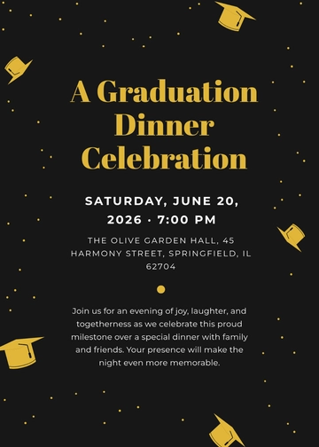 Free Graduation Dinner Invitation Template to Edit Online