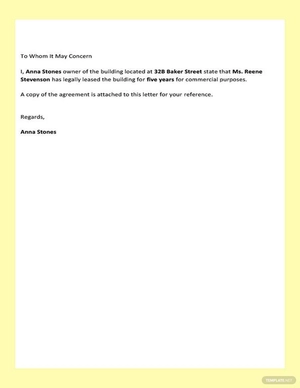 Notarized Letter Template for Residency