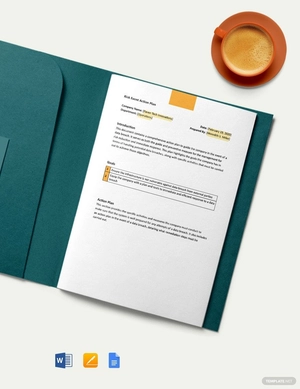 Risk Event Action Plan Template