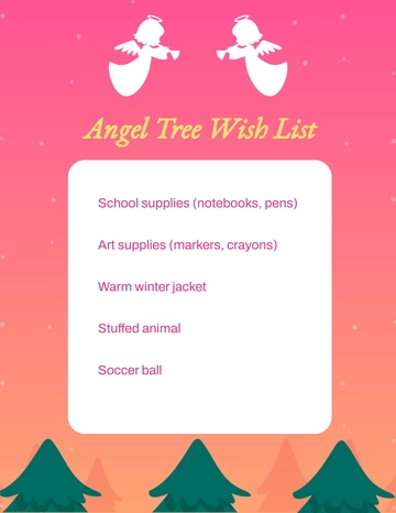 Free Angel Tree Wish List Template to Edit Online