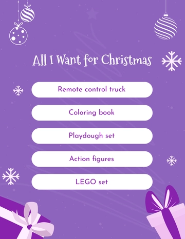 Free Christmas Wish List Layout Template to Edit Online
