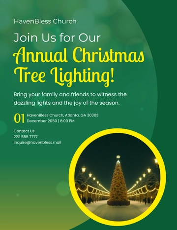 Free Christmas Tree Lighting Flyer Template to Edit Online