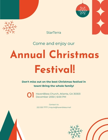 Free Creative Christmas Festival Flyer Template to Edit Online