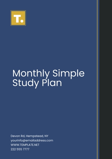 Free Monthly Simple Study Plan Template to Edit Online