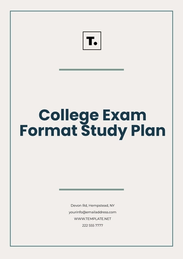 Free College Exam Format Study Plan Template to Edit Online