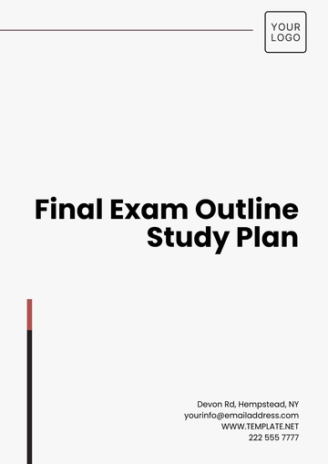 Free Final Exam  Outline Study Plan Template to Edit Online